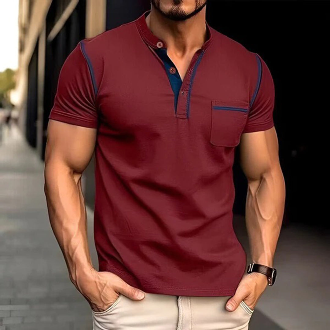 Vincent Shirt | Lässiges V-Ausschnitt-T-Shirt mit Brusttasche