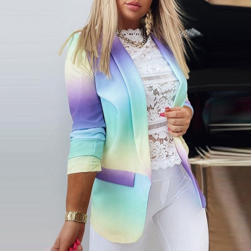 Thanea | Damen Langarm Tie Dye Blazer