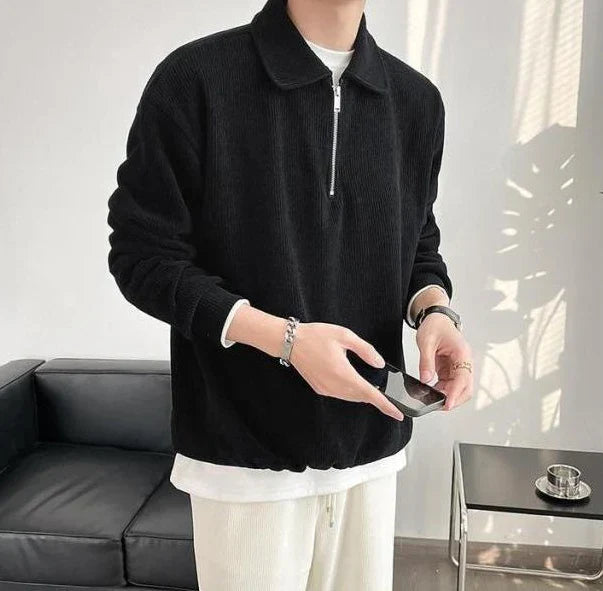 Xavier Polo Pullover | Lässiger Herrenpullover mit Reißverschluss für den täglichen Gebrauch