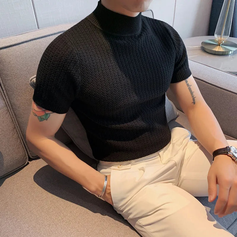 Xavier Rollkragenpullover | Weicher Herrenpullover mit kurzen Ärmeln