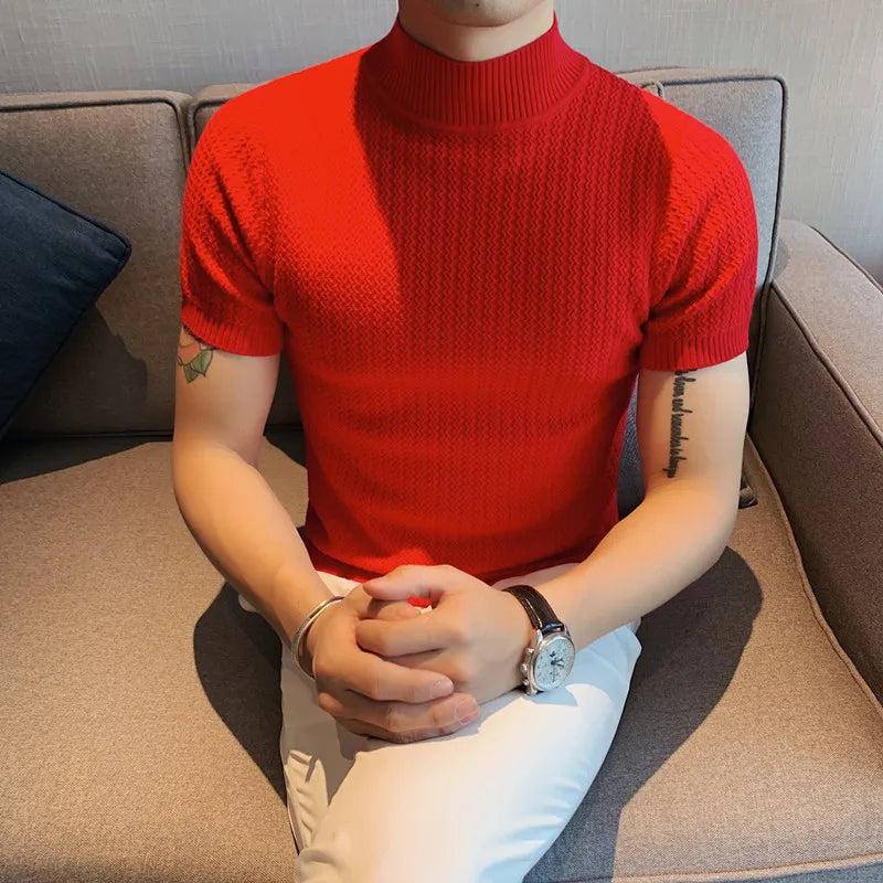 Xavier Rollkragenpullover | Weicher Herrenpullover mit kurzen Ärmeln