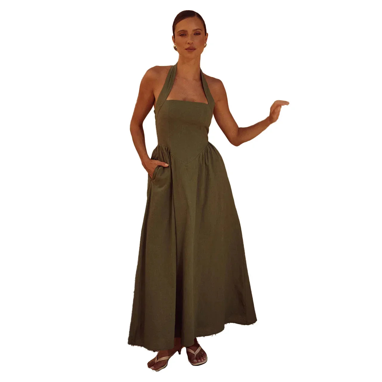 Pernilla | Elegantes Maxikleid mit Neckholderausschnitt