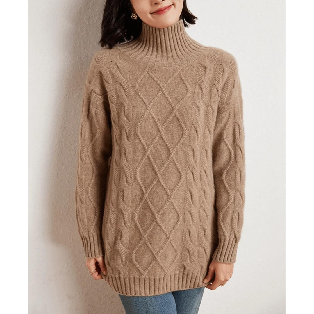 Ursulan | Damen Strick Pullover | Rollkragen