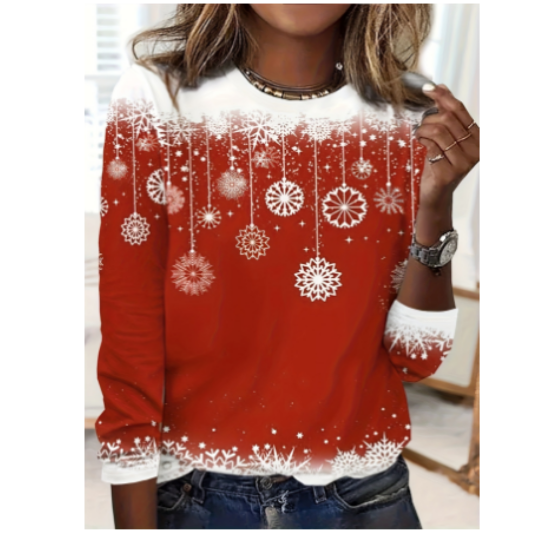 Phinese | Damen Weihnachtsdruck Pullover | Lange Ärmel