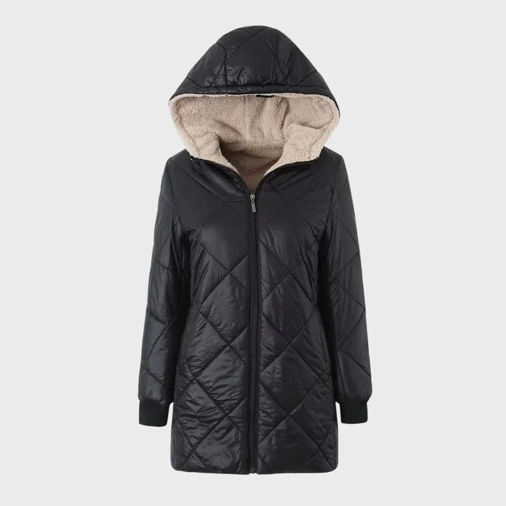 Vogae Parka | Trendiger langer Winterparka mit Polar-Fleece-Futter für Damen