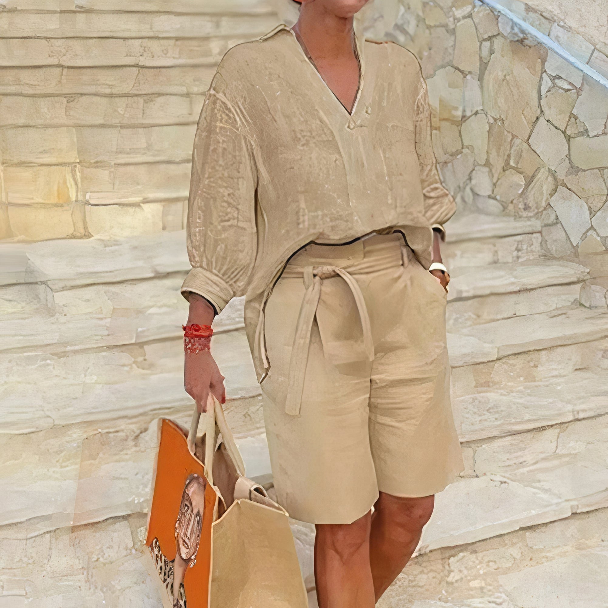 Lucy - Sommerliches Shorts- und Blusen-Set für Damen