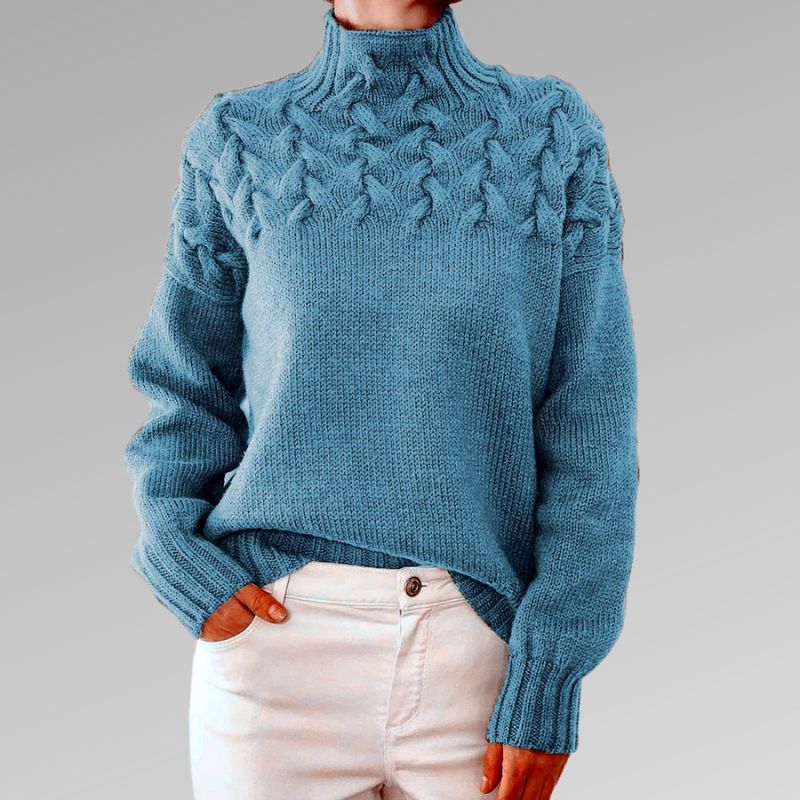 Stella Marie Rollkragenpullover | Warmer gestrickter Wollpullover für Damen