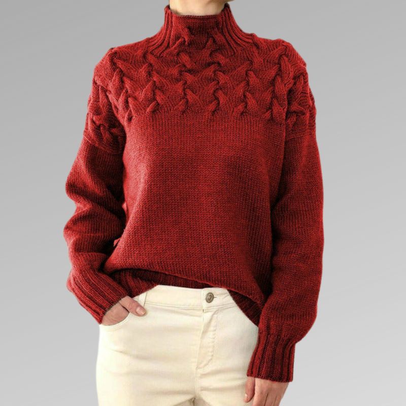 Stella Marie Rollkragenpullover | Warmer gestrickter Wollpullover für Damen