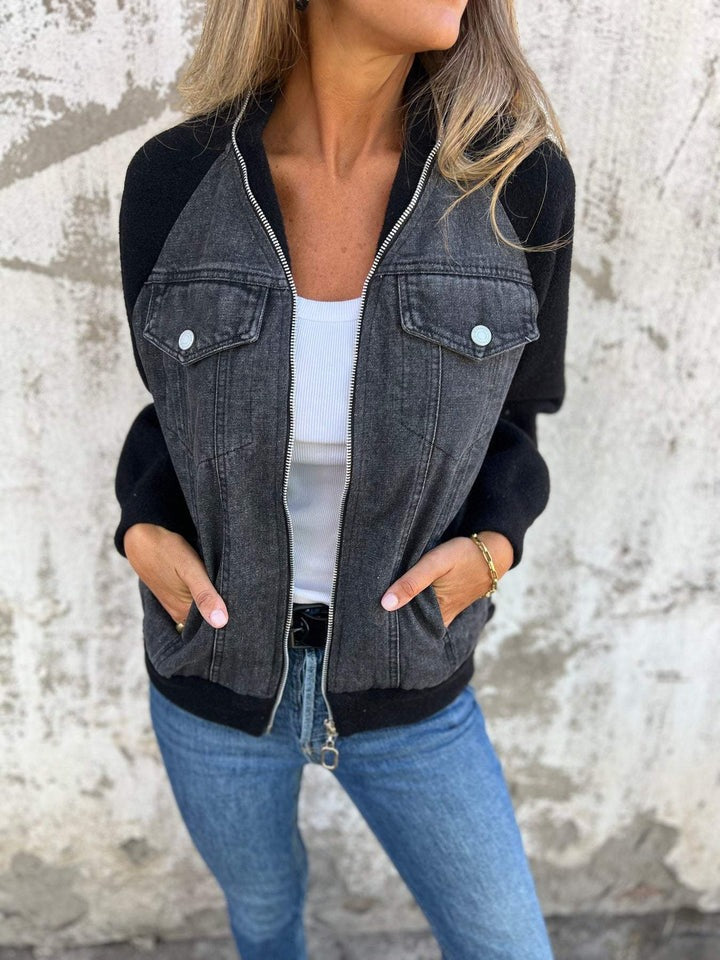 Sable - Stylische Jeansjacke mit Kapuze und Zip