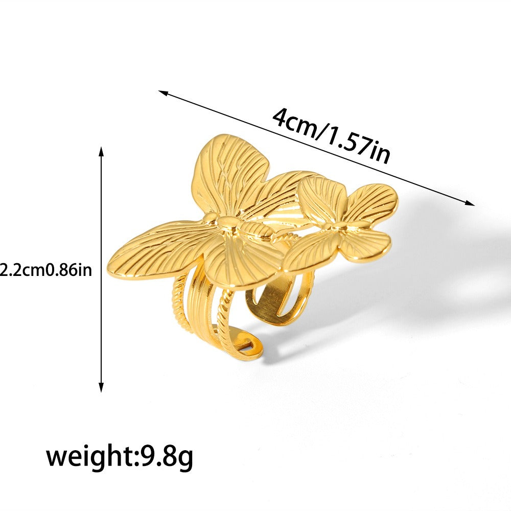 Alva - Schmetterling- und Blumen-Design Ohrstecker aus Edelstahl