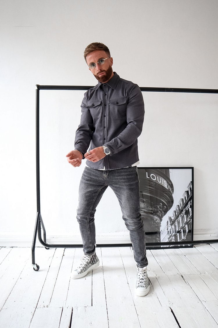 Umar | Button-Down-Hemdjacke für Herren