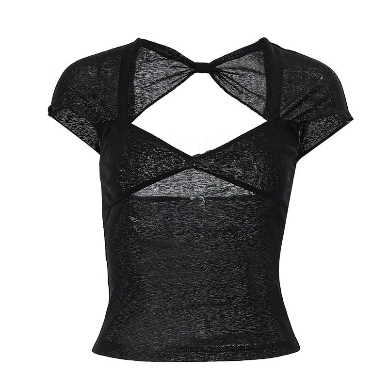 Wilda - Rückenfreies Mesh Crop-Top