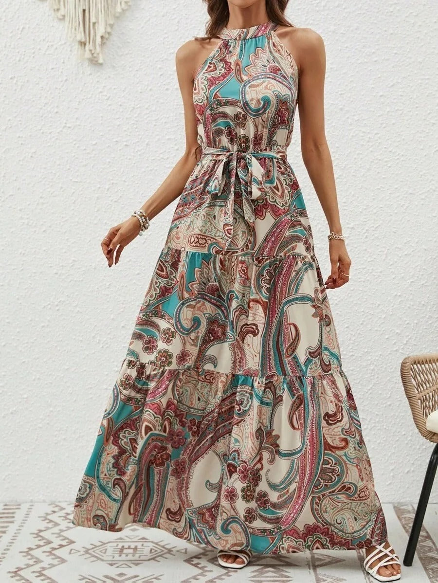 Philine - Maxi-Kleid - Retro Halternek