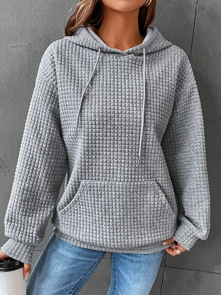 Mira Pullover | Grau gemusterter Hoodie mit Kapuze