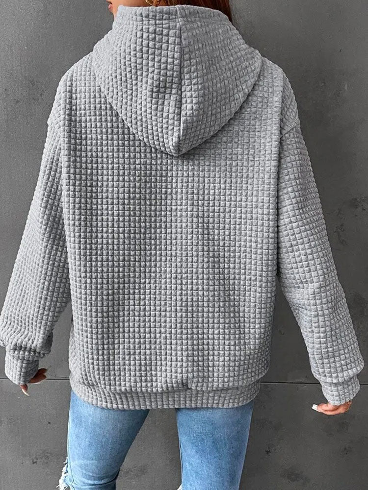 Mira Pullover | Grau gemusterter Hoodie mit Kapuze