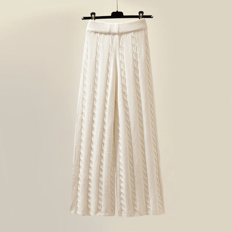 Cozy Chic 3-teiliges Set aus Kabelstrick und Pufferweste für Frauen