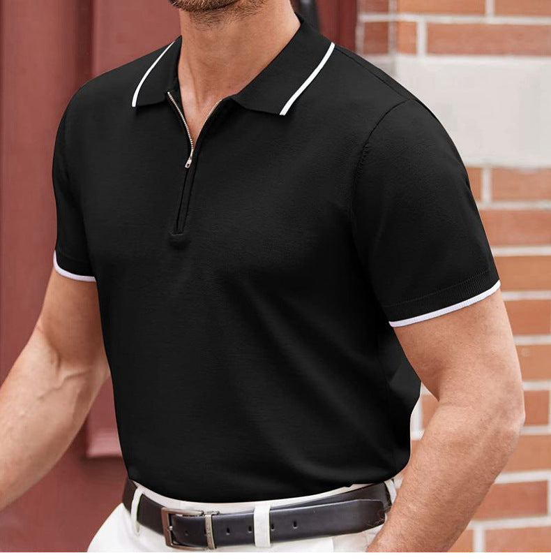 Silas - Premium Herren-Strickpoloshirt mit Reißverschluss für Eleganz und Komfort