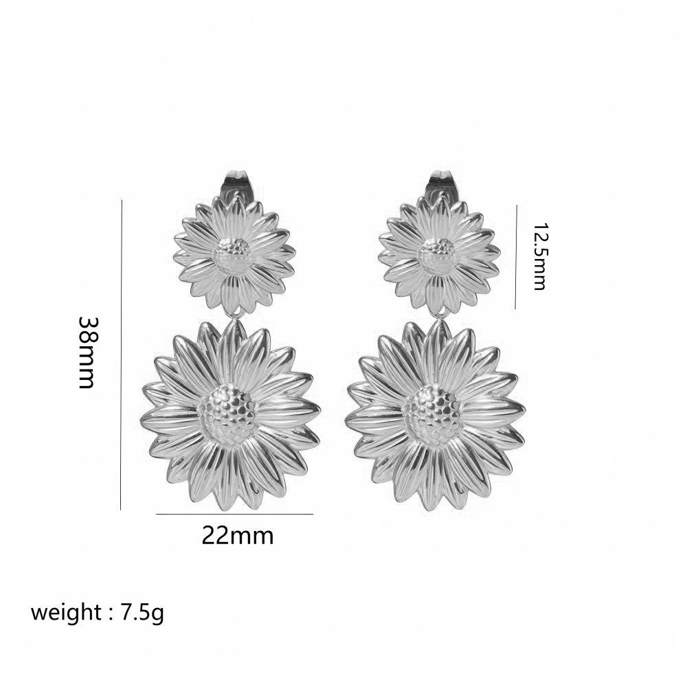 Alva - Schmetterling- und Blumen-Design Ohrstecker aus Edelstahl