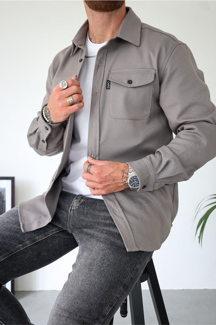 Umar | Button-Down-Hemdjacke für Herren