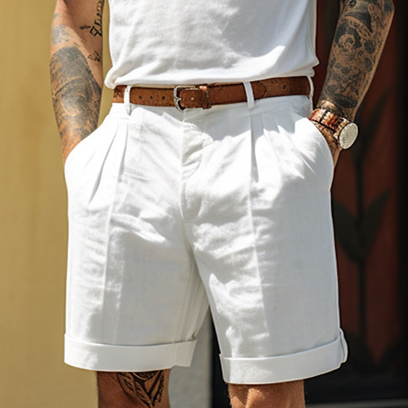 Pepe - Herren Shorts Leinen Baumwolle Sommer Essential