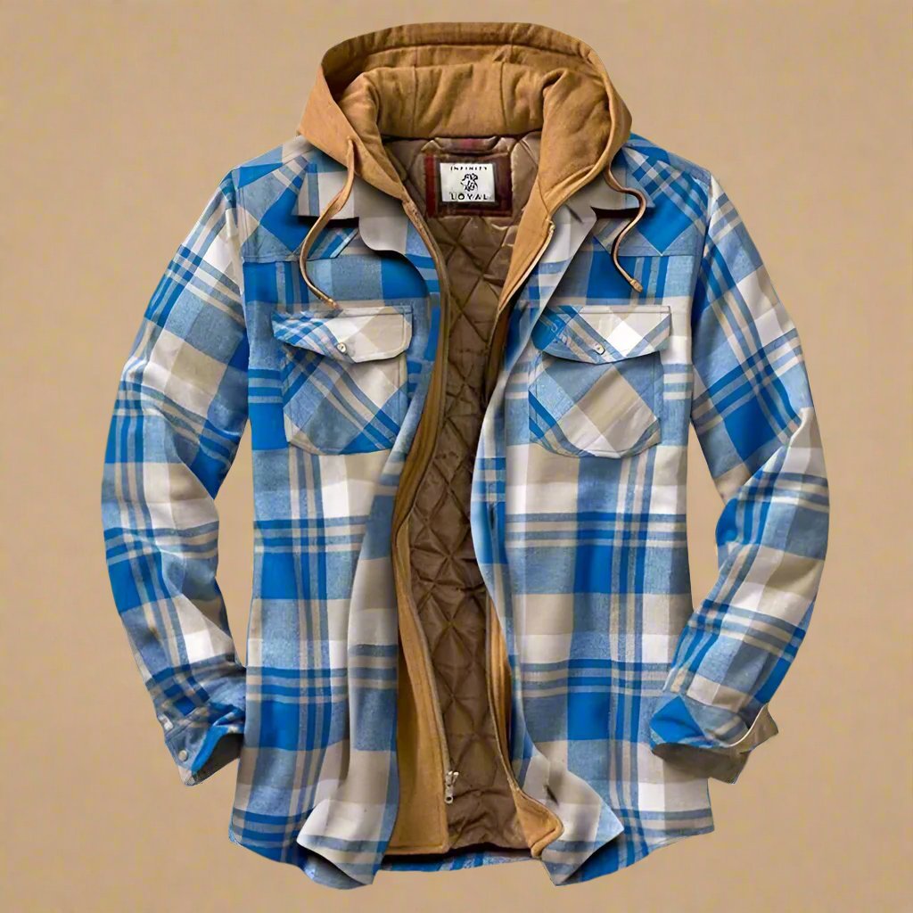 Xadrian - Herren Flanell-Winterjacke