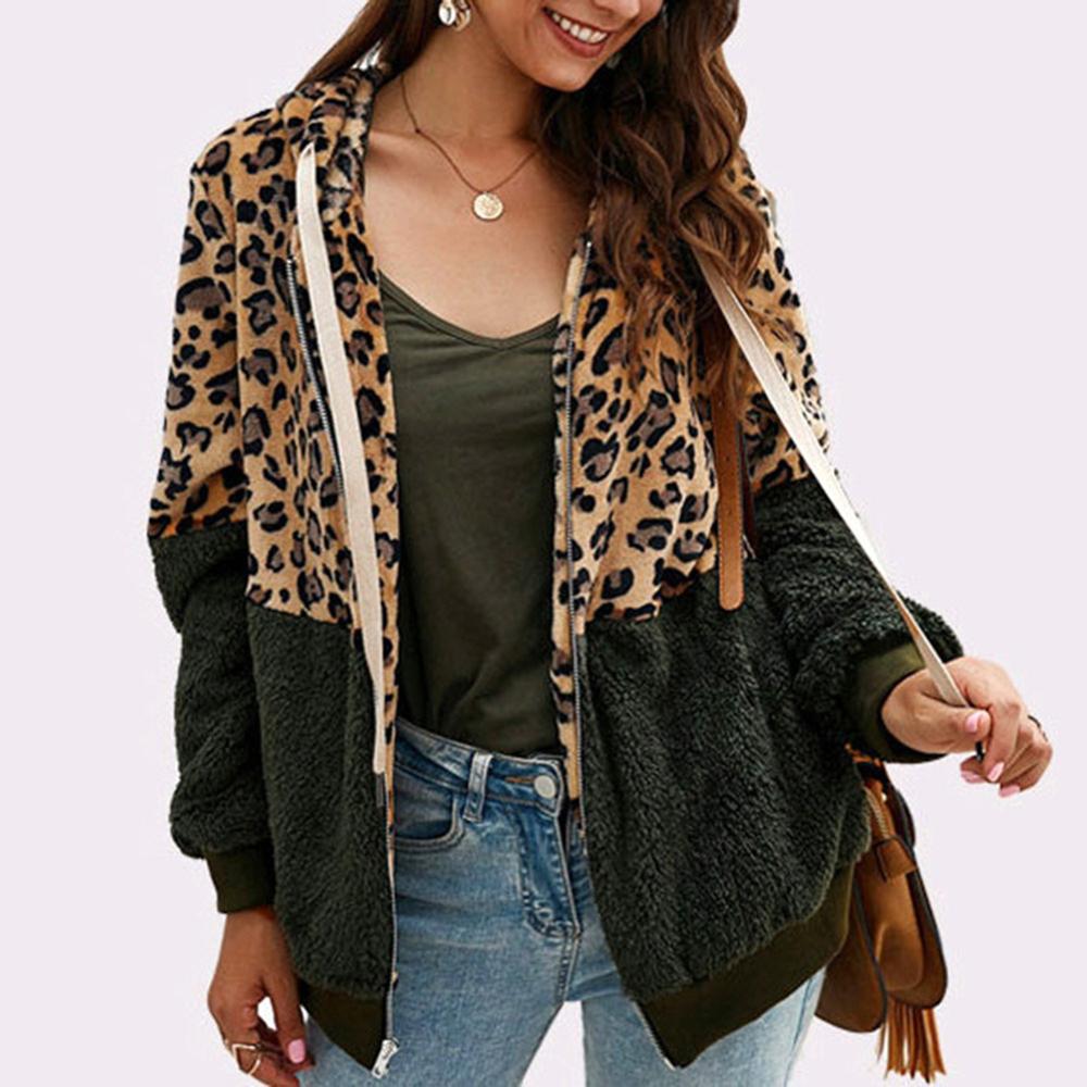 Vera Leopard Jacke | Trendiger weicher Fleece Damen Strickjacke