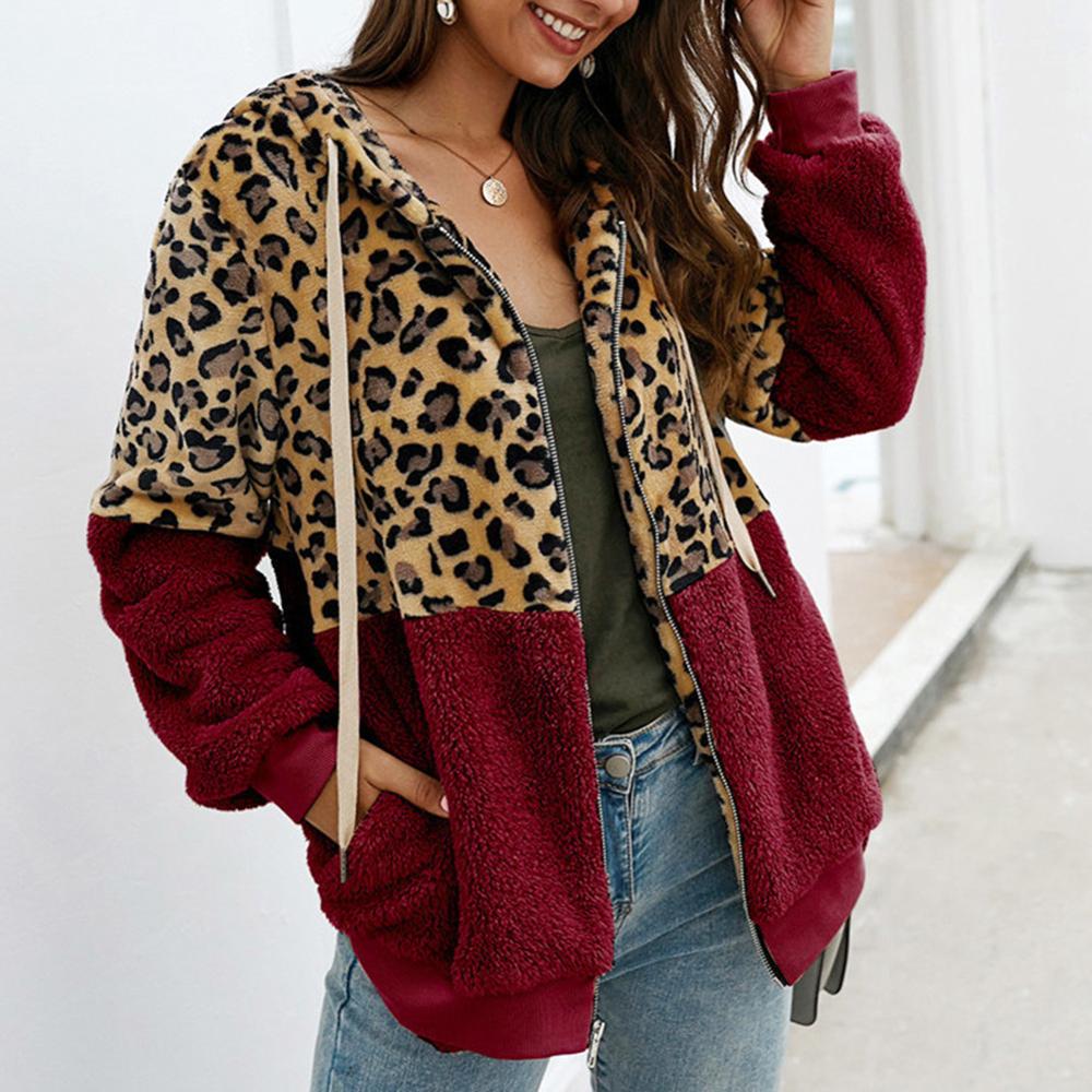 Vera Leopard Jacke | Trendiger weicher Fleece Damen Strickjacke