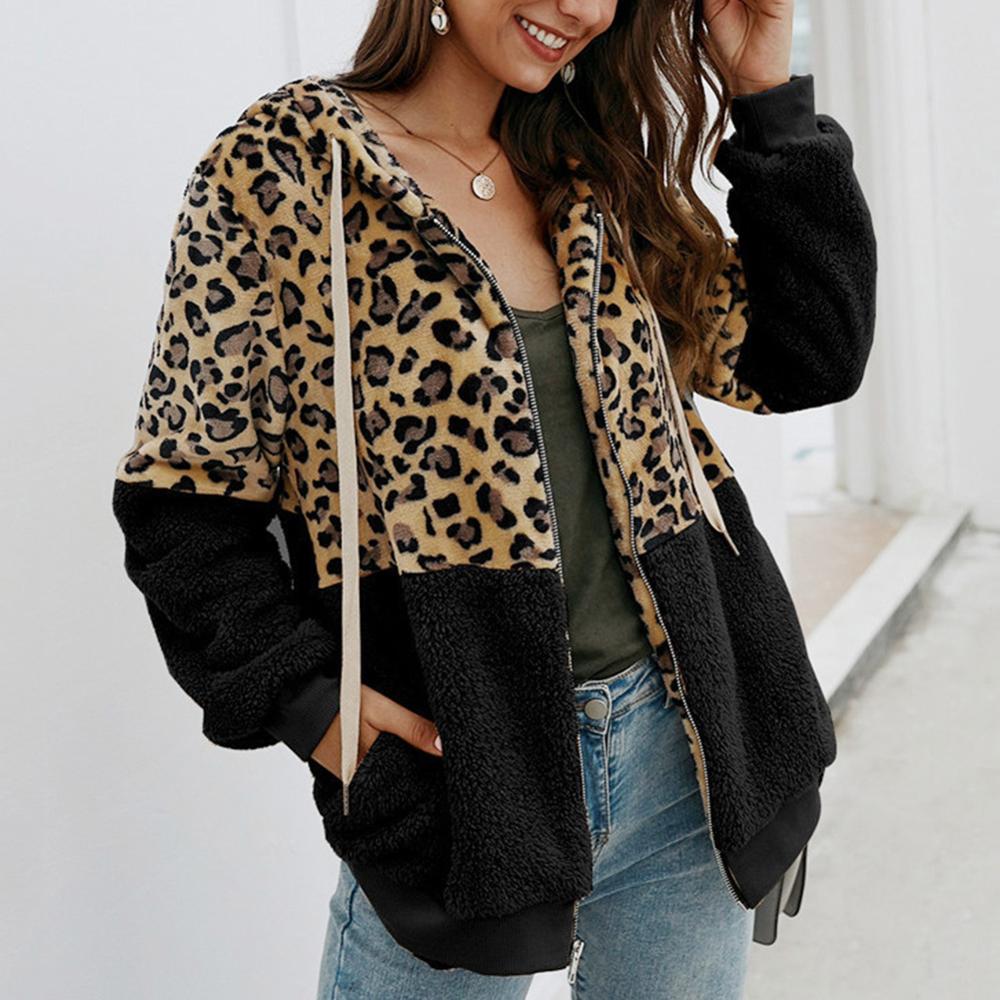 Vera Leopard Jacke | Trendiger weicher Fleece Damen Strickjacke