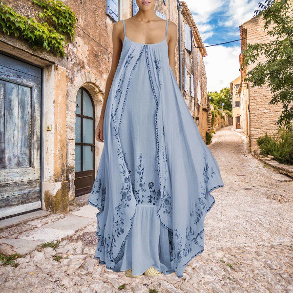 Maia | Langes Sommerkleid mit Böhmischem Druck