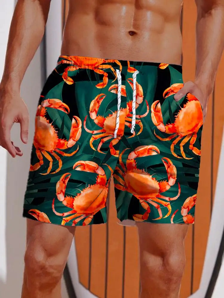 Williemer | Strand-Boardshorts im Hawaii-Stil mit 3D-Druck für Herren